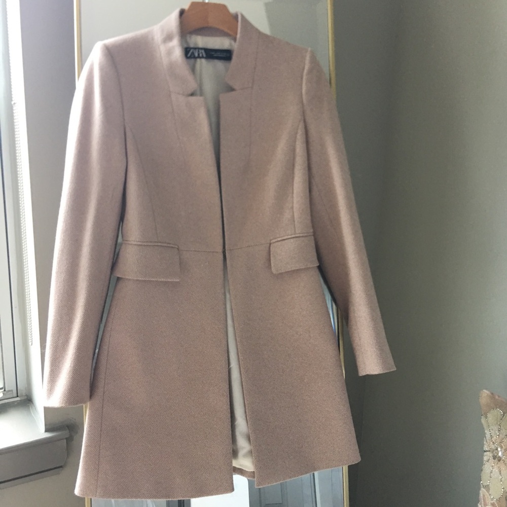 Zara Pink Blazer Coat Lightweight XS